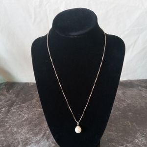 Sterling Silver Necklace with Pearl Pendant